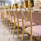 Aurélie Gold Cross-Back Chair