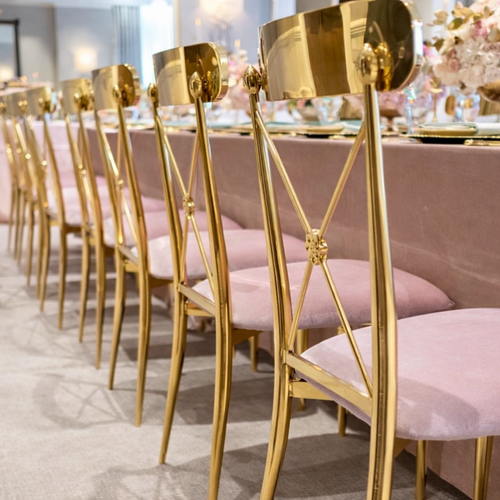 Aurélie Gold Cross-Back Chair