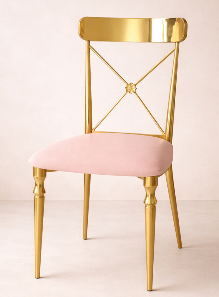Aurélie Gold Cross-Back Chair