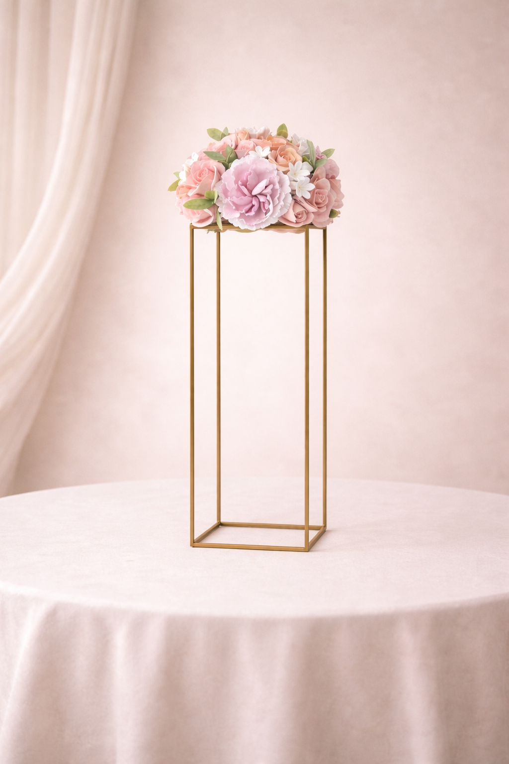 Gilded Column Floral Riser Centerpiece