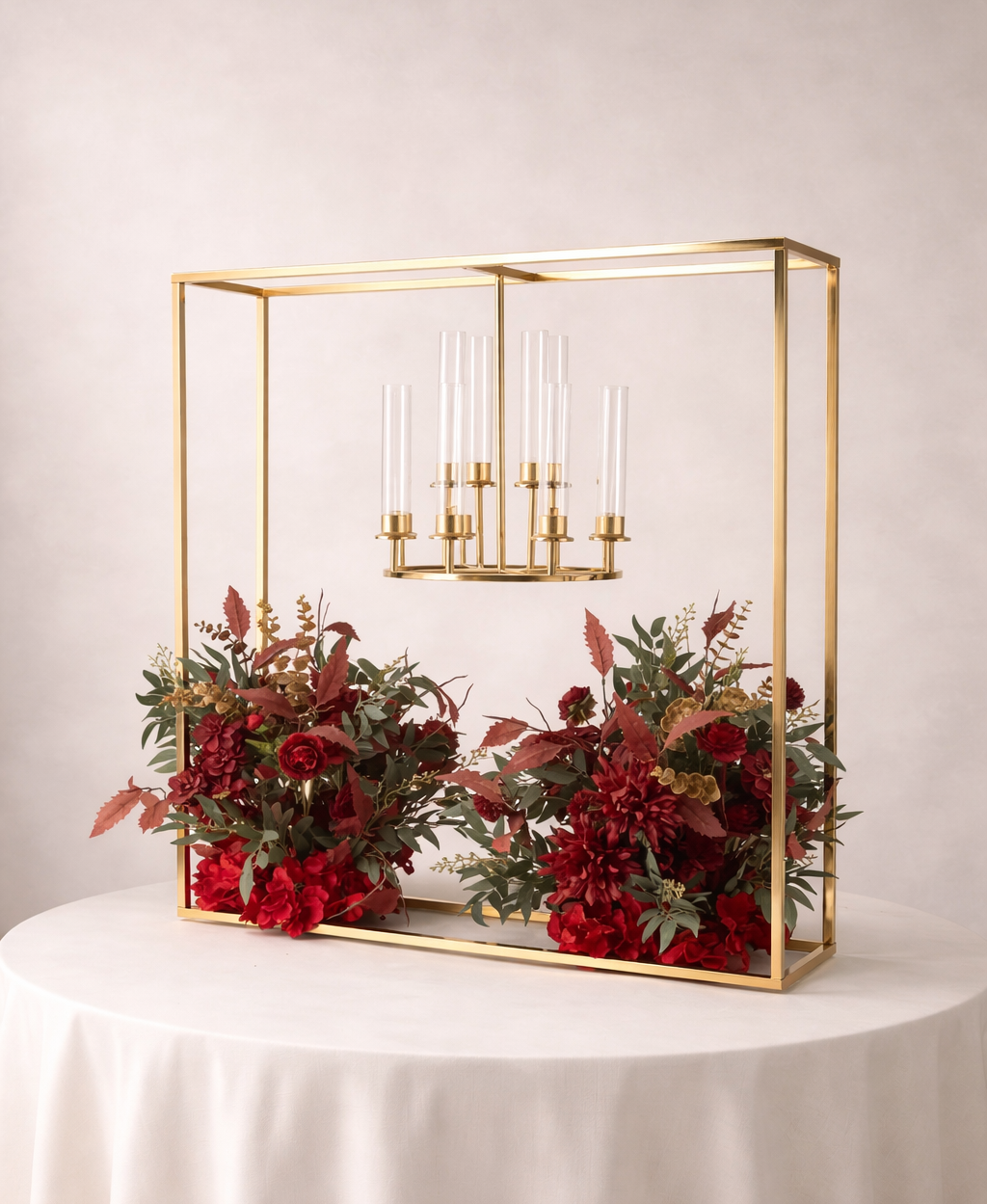 Gilded Rectilinear Floral & Candle Frame