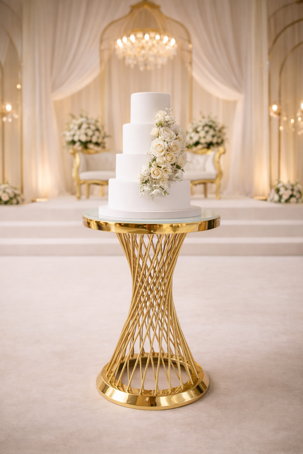 Gilded Helix Cake Stand