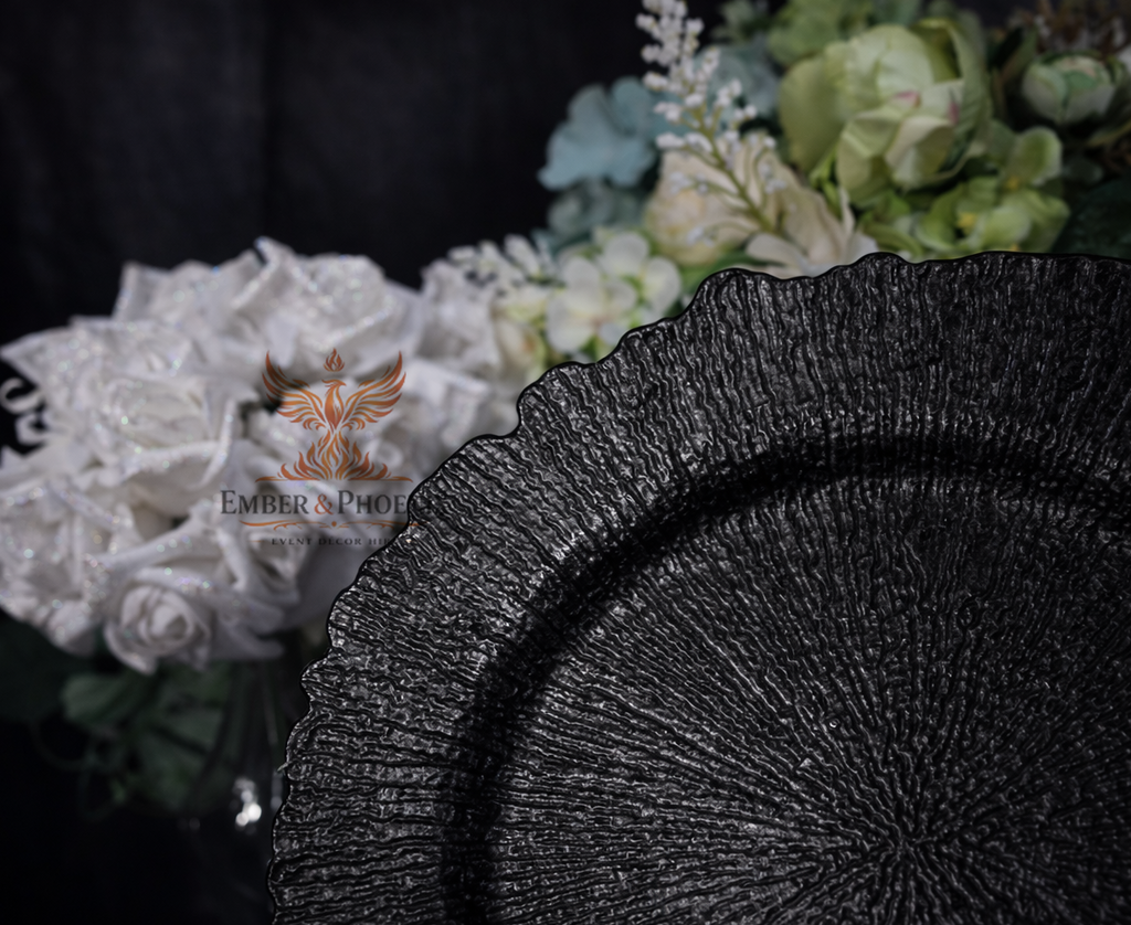 Noir Ripple Charger Plate