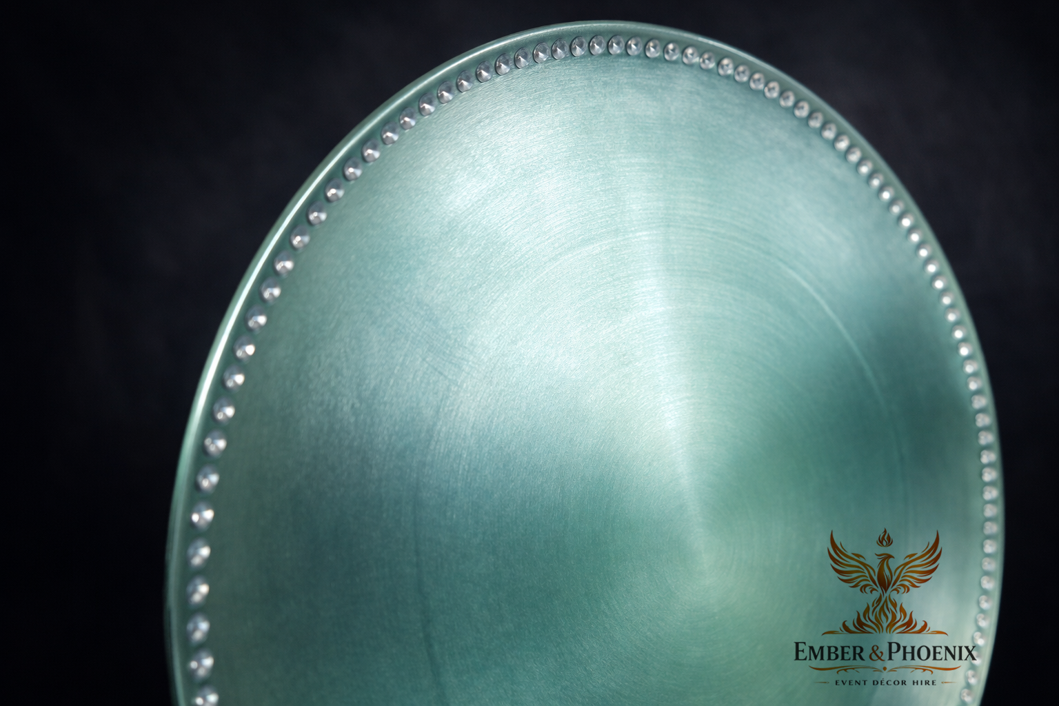 Pearlescent Seafoam Beaded Charger Plate