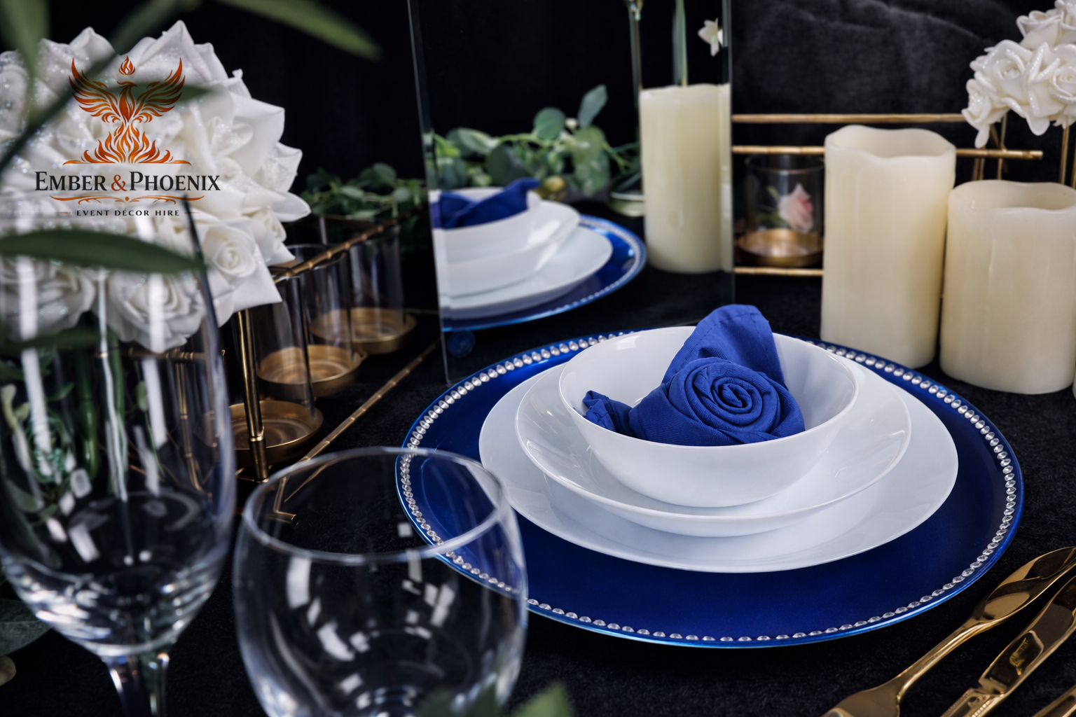 Sapphire Beaded Charger Plate