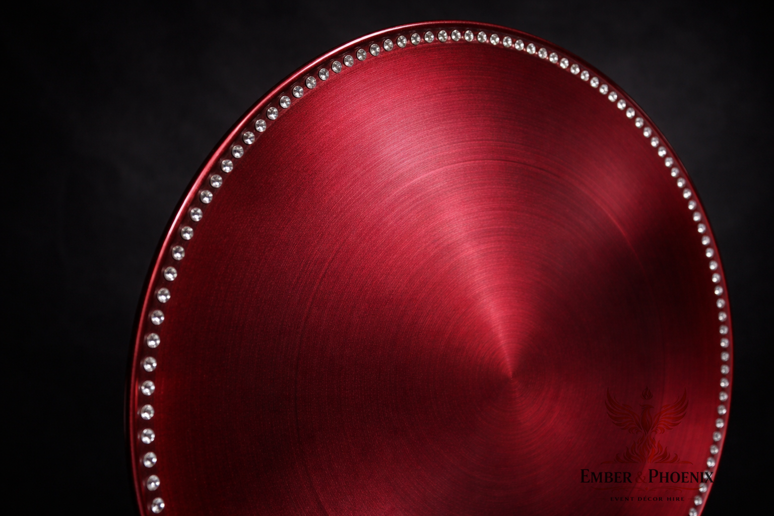 Crimson Beaded Charger Plate
