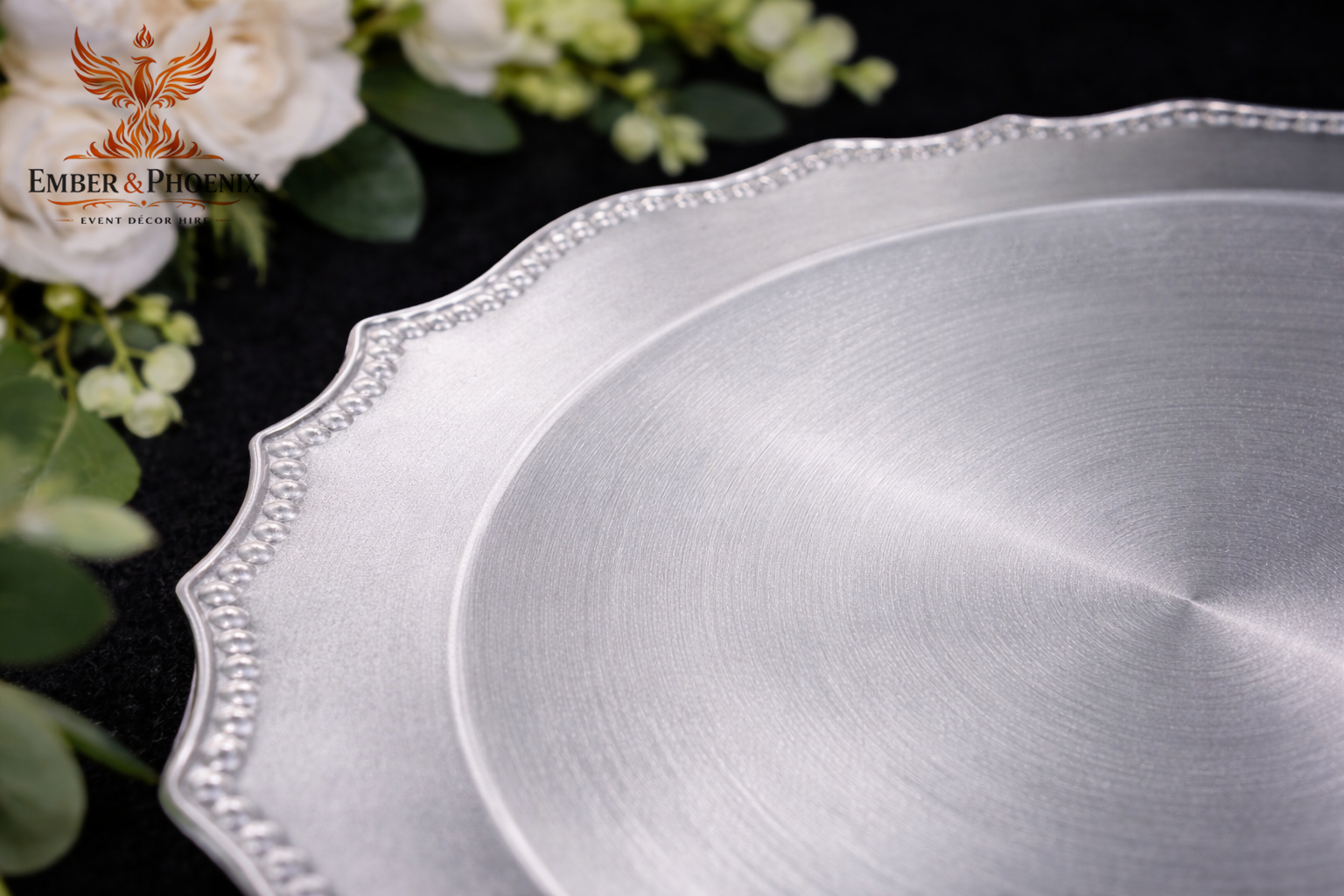 Textured Silver Charger Plate