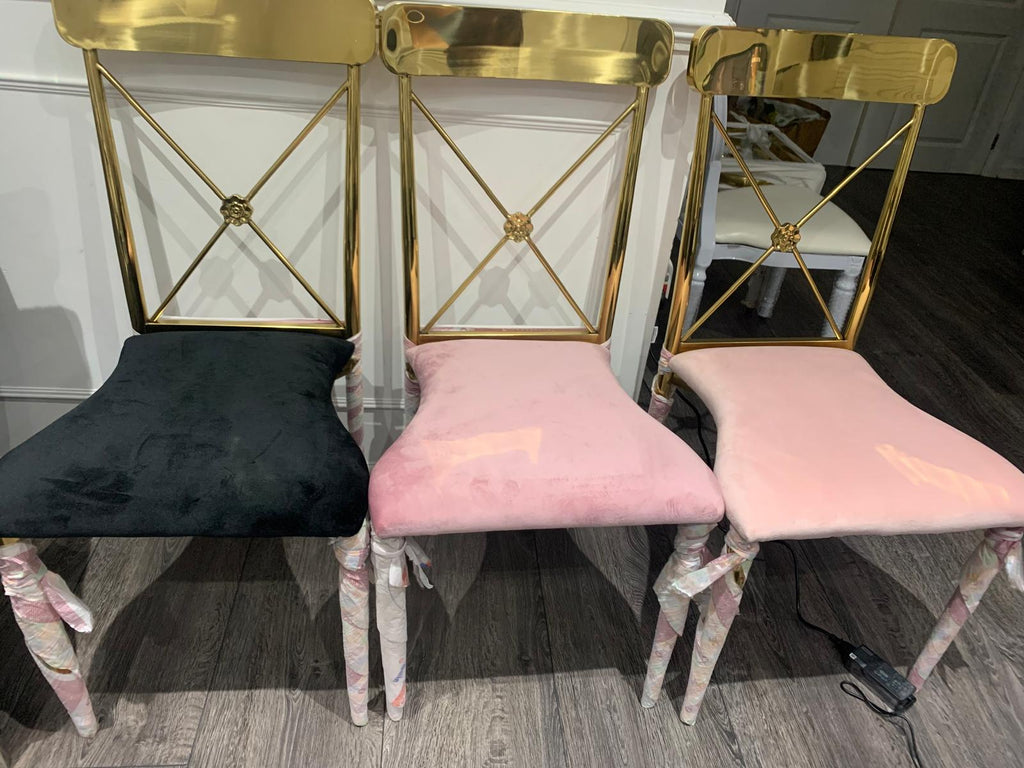 Aurélie Gold Cross-Back Chair