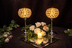 Circular Gilded Crystal Candle Holders