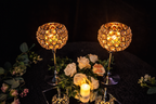 Circular Gilded Crystal Candle Holders