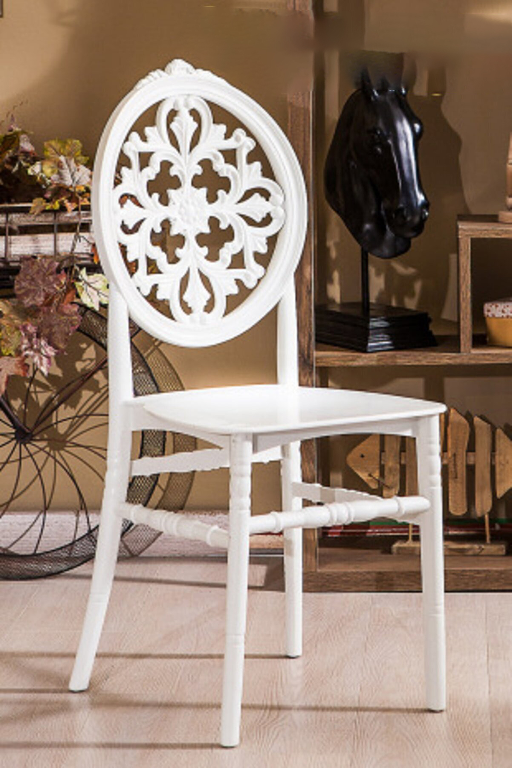 Ivory Rosette Dining Chair