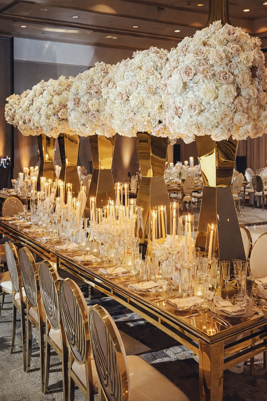 Faceted Prism Floral Pedestal Centerpiece