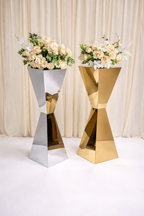 Faceted Prism Floral Pedestal Centerpiece