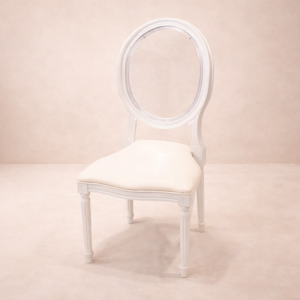 Ivory Medallion Louis Chair