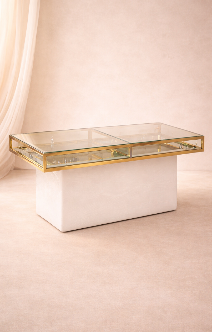 Rectangular Glass Display Table