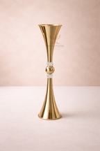 Gold Crystal Stem Vase