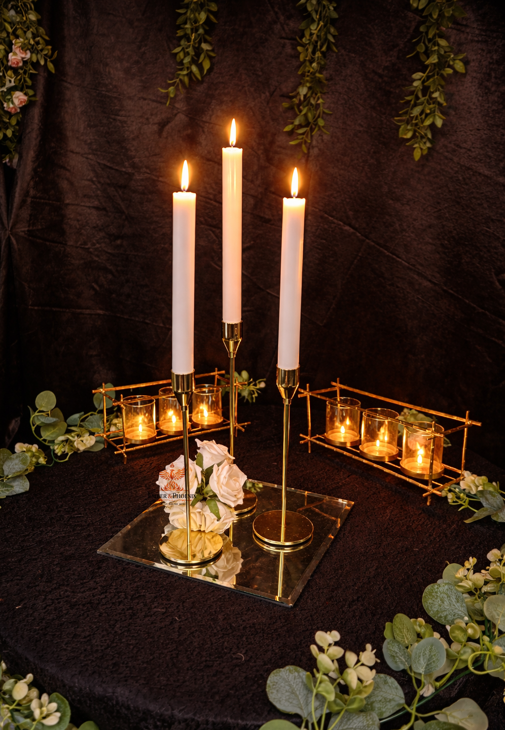 Tall Gold Taper Candle Holder